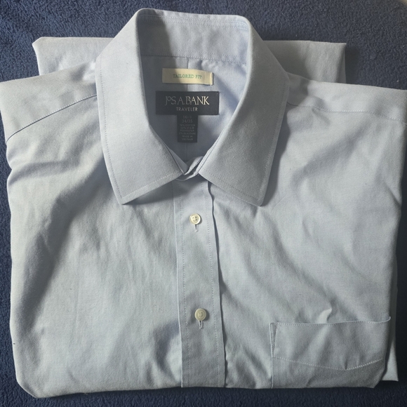 Jos. A. Bank Blue Dress Shirt Formal Cotton Blend Traveler 16 1/2 34/35 - Picture 1 of 4